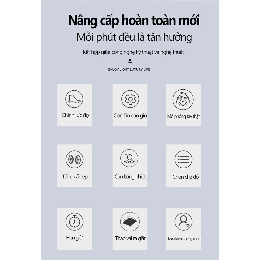 Máy massage bấm huyệt Juti Home có túi khí,ấn bóp điểm huyệt chườm nhiệt nóng xoa bóp bàn chân gót chân máy mát xa chân