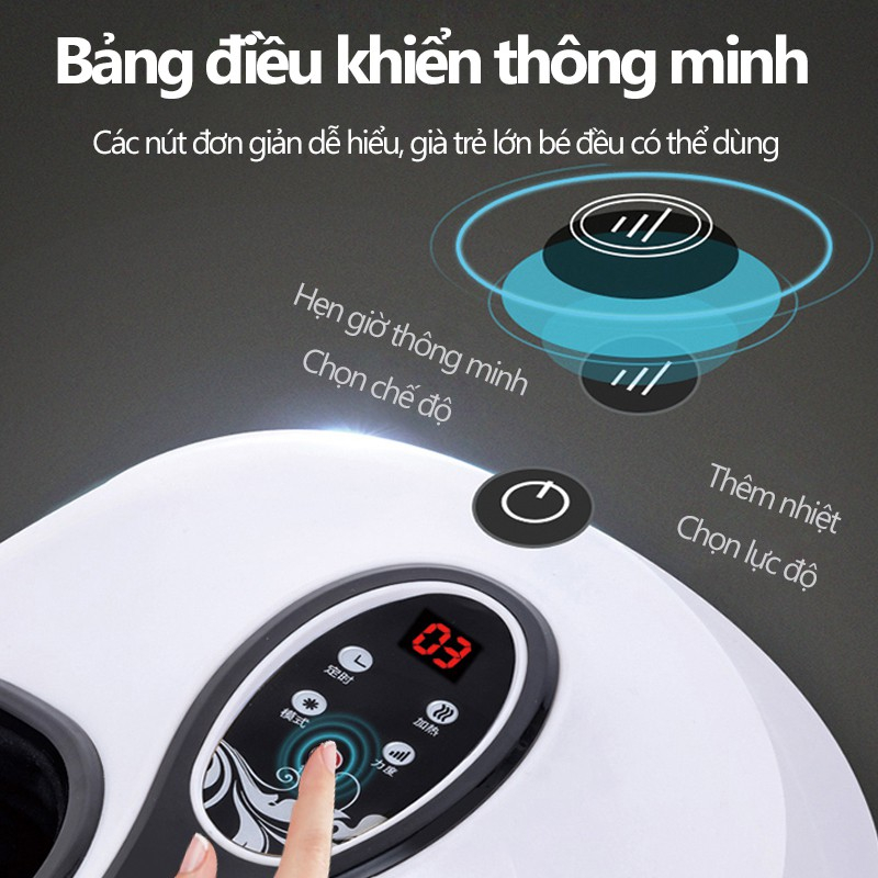 Máy massage bấm huyệt Juti Home có túi khí,ấn bóp điểm huyệt chườm nhiệt nóng xoa bóp bàn chân gót chân máy mát xa chân