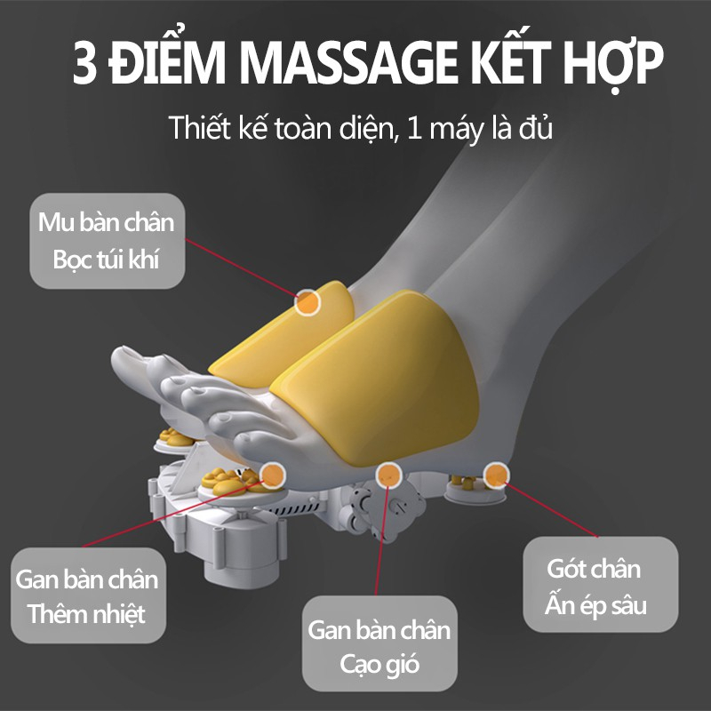 Máy massage bấm huyệt Juti Home có túi khí,ấn bóp điểm huyệt chườm nhiệt nóng xoa bóp bàn chân gót chân máy mát xa chân