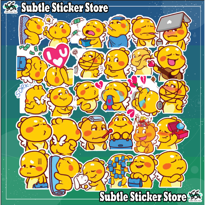 [QooBee] - Set 10/15/20/30 Sticker Chú ong QooBee dễ thương hình dán trang trí chống nước