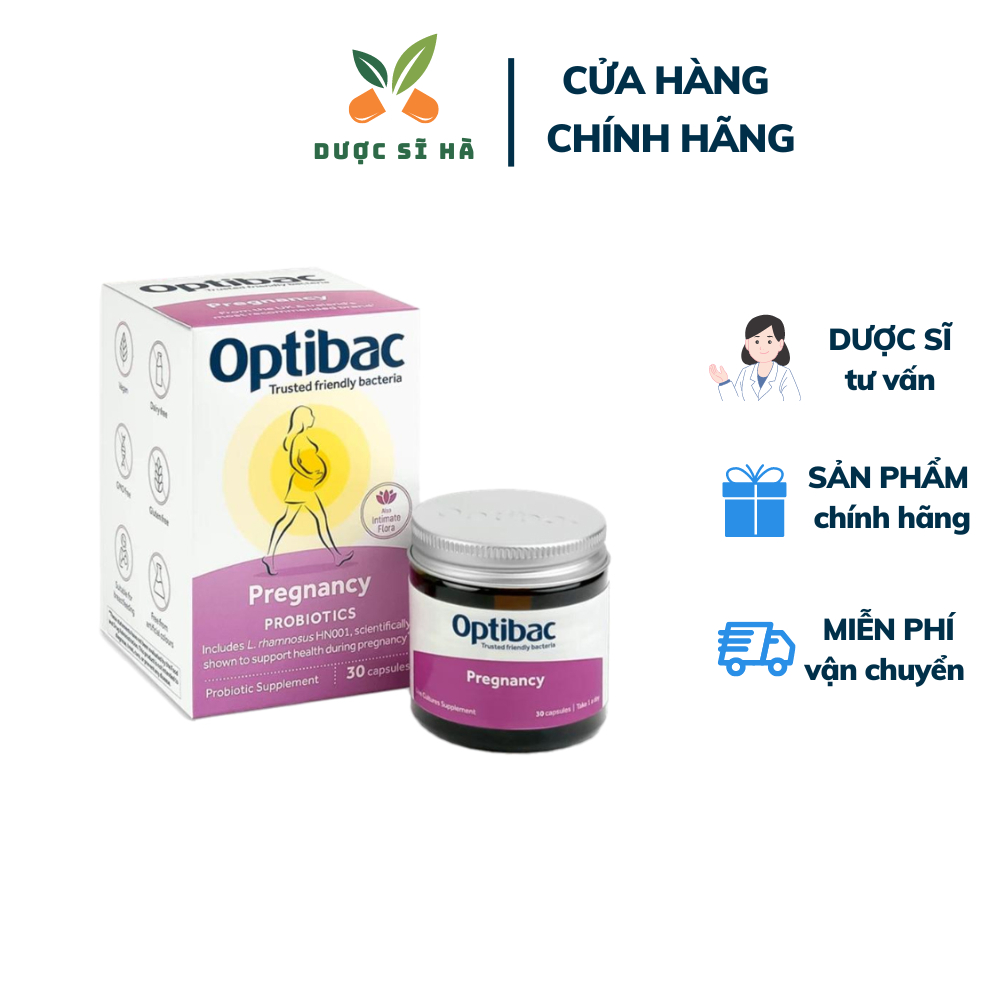 Men vi sinh Optibac Pregnancy cho mẹ bầu & cho con bú cải thiện tiêu hoá, miễn dịch, viêm phụ khoa và tinh thần, Hộp 30