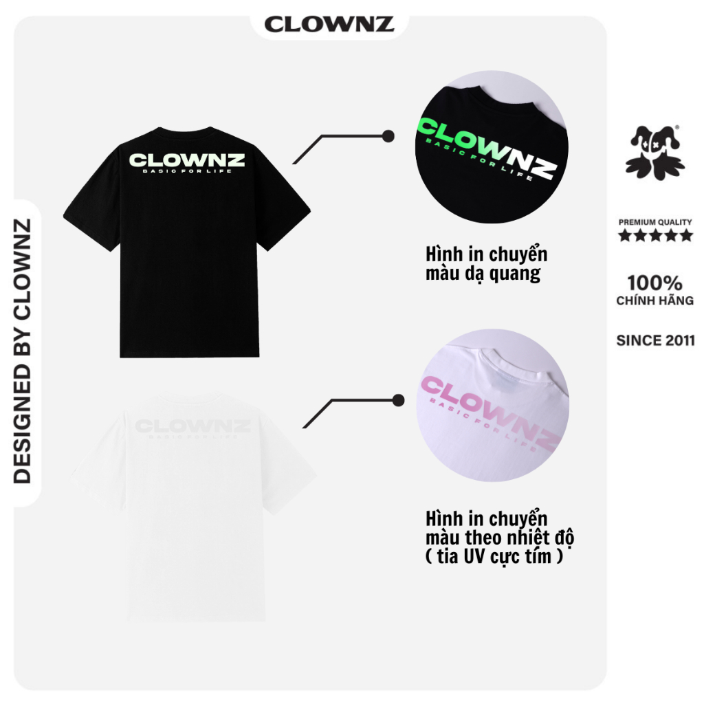 Áo thun trơn local brand Clownz Basic For Life Special V3 phông cổ tròn tay lỡ form rộng basic cotton unisex nam nữ