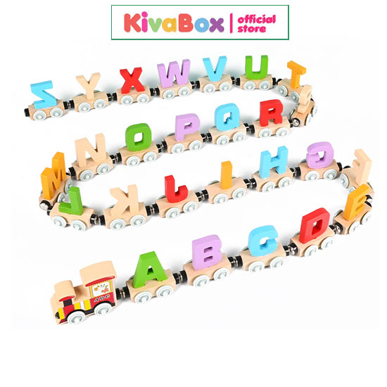 Bộ xe tàu hoả số đếm, bảng chữ cái, bảng phi tiêu bóng dính cho bé Kivabox đồ chơi trẻ em, giáo dục phép tính cộng