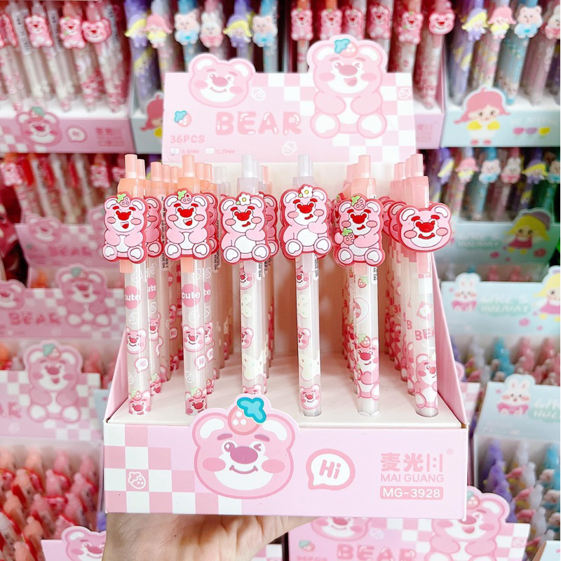Bút Chì Kim Gấu Dâu Lotso Hot Trend Cute 0.5 Dụng Cụ Đồ Dùng Học Sinh Viên Văn Phòng