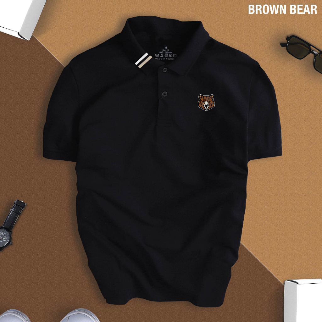 Áo Thun POLO Nam Brown Bear Cổ Bẻ Chất Cá Sấu Chuẩn Form Thanh Lịch