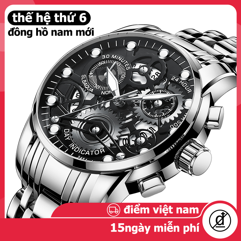 Đồng Hồ Nam Chính Hãng thạch anh rỗng ra Đeo Thép Cao Cấp Kháng Nước Chất Liệu Gỉ Có Hiển Thị Ngày Chất Lượng Cao