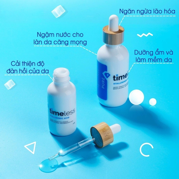 Tinh chất cấp nước 𝗧𝗶𝗺𝗲𝗹𝗲𝘀𝘀 𝗛𝗔 𝗦𝗘𝗥𝗨𝗠 Hyaluronic Acid 100% Pure