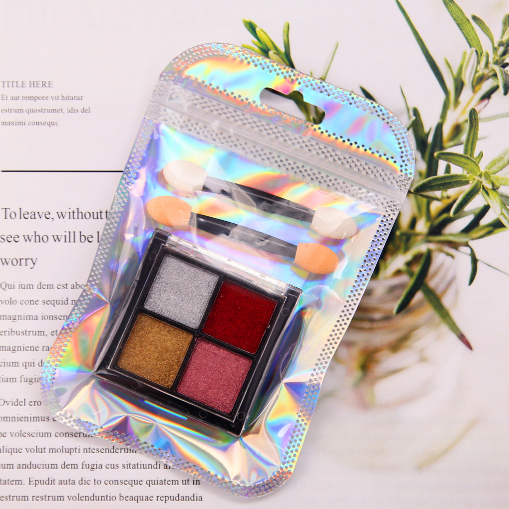 Bột tráng gương nail dạng nén 4 màu/hộp - Bột trang trí móng nhiều màu, siêu bám