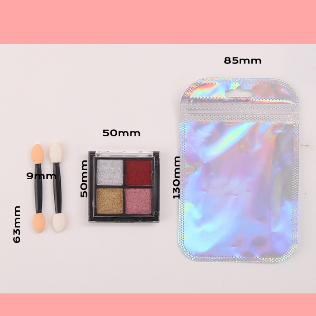 Bột tráng gương nail dạng nén 4 màu/hộp - Bột trang trí móng nhiều màu, siêu bám