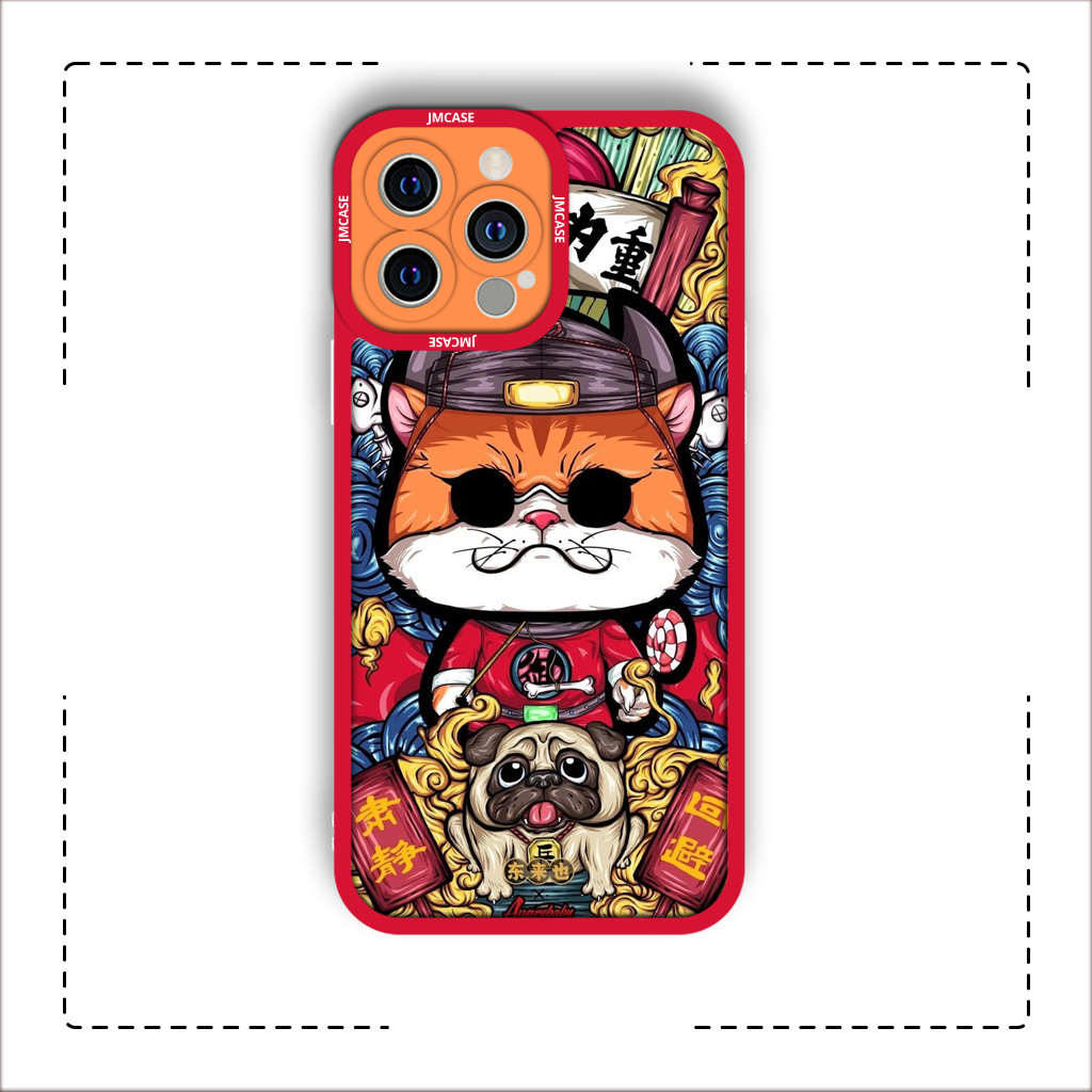 Ốp lưng iphone cạnh vuông JM CASE Mèo thần tài siêu chất phong cách độc đáo 6/6pl/6s/6spl/7/7pl/8/8pl/x/xs/11/12/13/pr