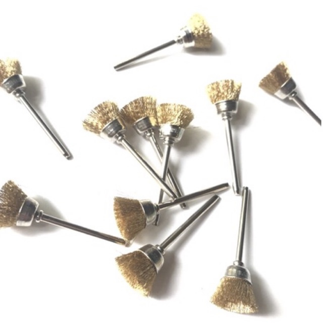 Chổi chén đánh gỉ màu đồng 16mm cán 3mm