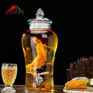 Bình thủy tinh sâm chân mây có vòi 8 lít ( DUNG TÍCH THỰC 7.5L )