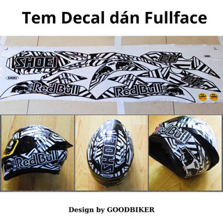 Tem dán mũ bảo hiểm Fullface Redbull