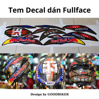 Tem dán mũ bảo hiểm Fullface Redbull