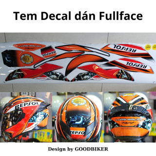 Tem Decal Repsol 93 dán Mũ Fullface
