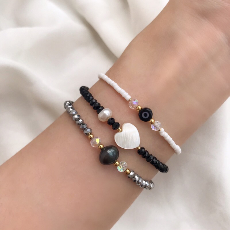 Vòng Tay Pha Lê Charm Xà Cừ Không Gỉ