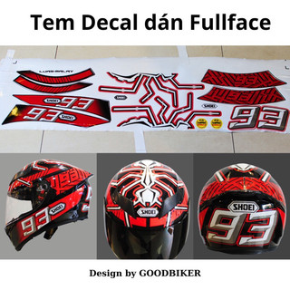 Tem dán mũ Bảo hiểm Fullface Shoei