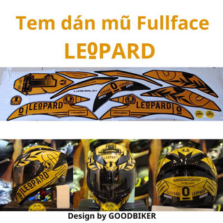 Tem Leopard dán mũ bảo hiểm fullface