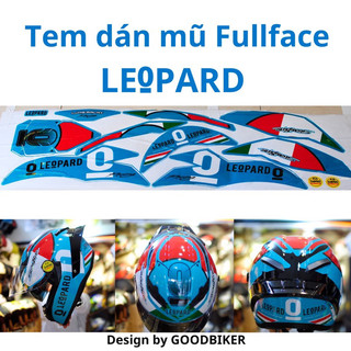 Tem Leopard dán mũ bảo hiểm fullface