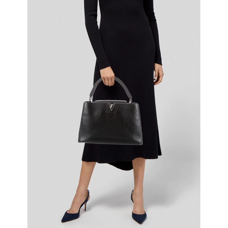 Túi si da thật hiệu LV Capucines 35