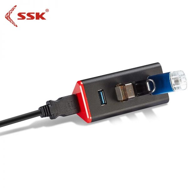 Hub USB 3.0 4 port SSK SHU028 Chính hãng (Dây dài 1m)