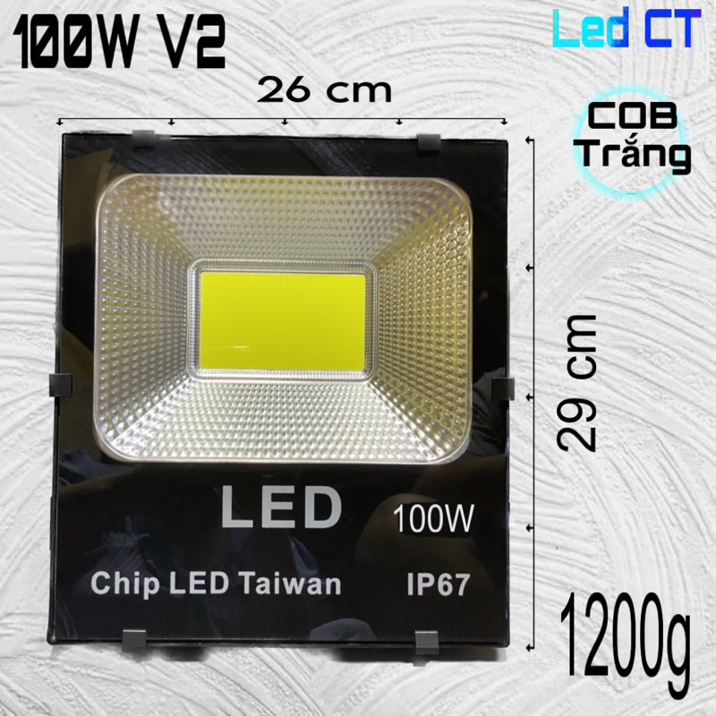 Chip LED 100W COB Trắng, Vàng  DC24-36V