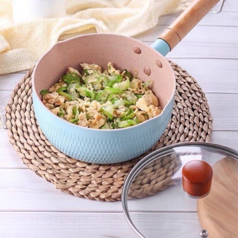 Chảo chống dính sâu lòng 18cm EMOOJOO Nhật Bản