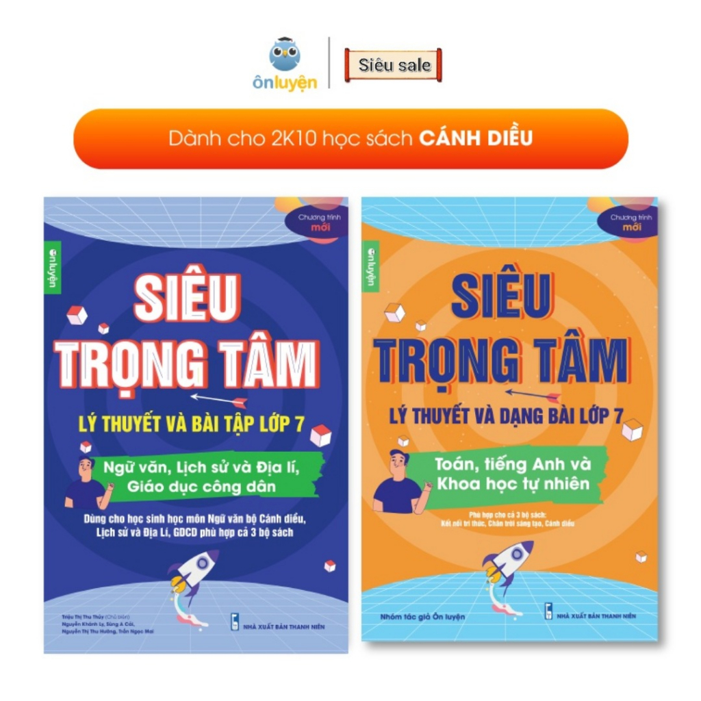 Combo 2 Cuốn Siêu_Trọng_Tâm_Lớp_7_Môn_Toán_Tiếng_Anh_KHTN Và Văn_KHXH ( Cánh Diều )