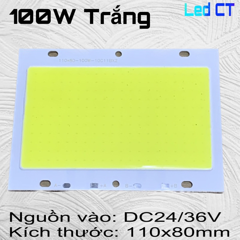 Chip LED 100W COB Trắng, Vàng  DC24-36V