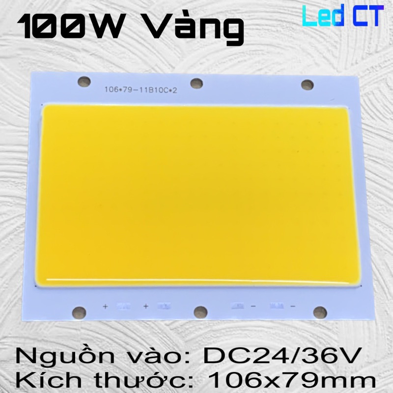 Chip LED 100W COB Trắng, Vàng  DC24-36V