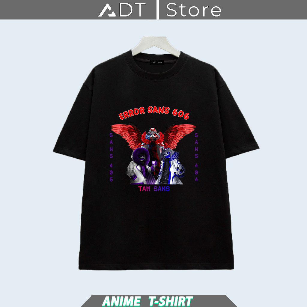 BST 💥 Áo thun Game Sans - Undertale Mới - Sans 404 - Sans 505 - Sans 606 áo thun đen in hình có size Trẻ em