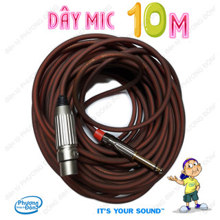 Dây Micro Karaoke Jack canon cái lõi đồng, Jack 6ly đầu đồng 10M loại tốt