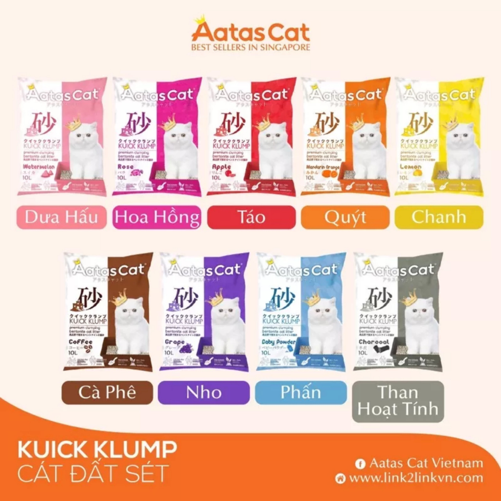 Cát vệ sinh cho mèo Aatas 10L (7kg)