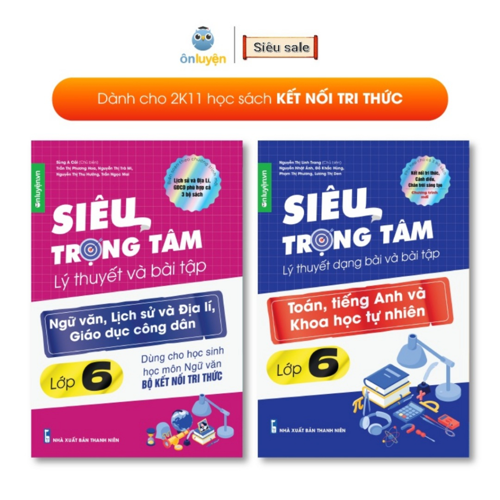 Combo 2 Cuốn Siêu_Trọng_Tâm Toán_Tiếng_Anh_KHTN Và Văn_KHXH Lớp_6 ( Kết_Nối_Tri_Thức )