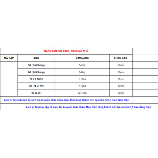 SS133_Rập giấy may body sơ sinh
