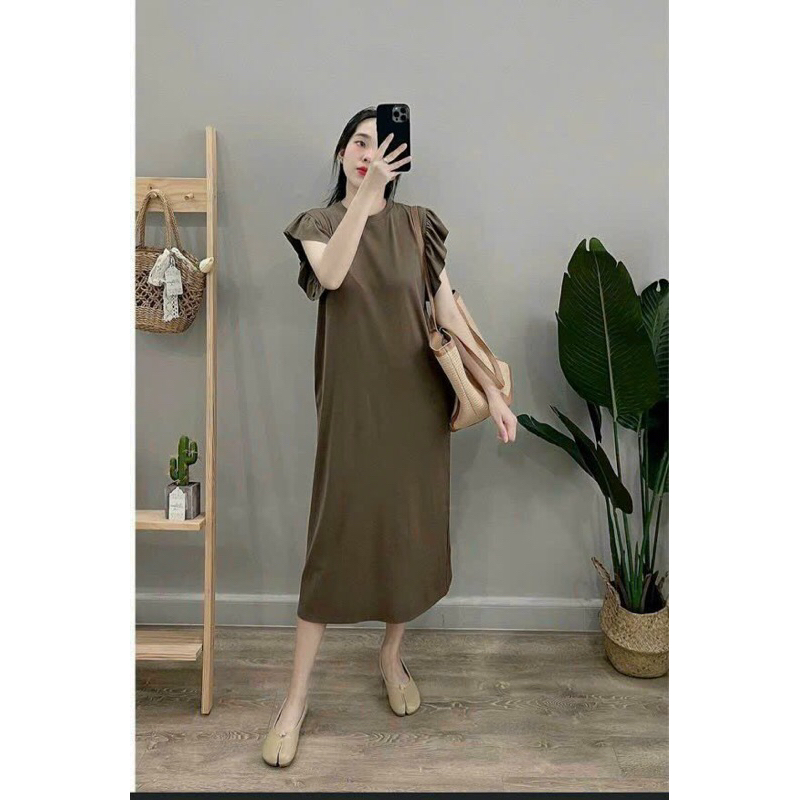 Váy bầu cottong xuông dài rộng