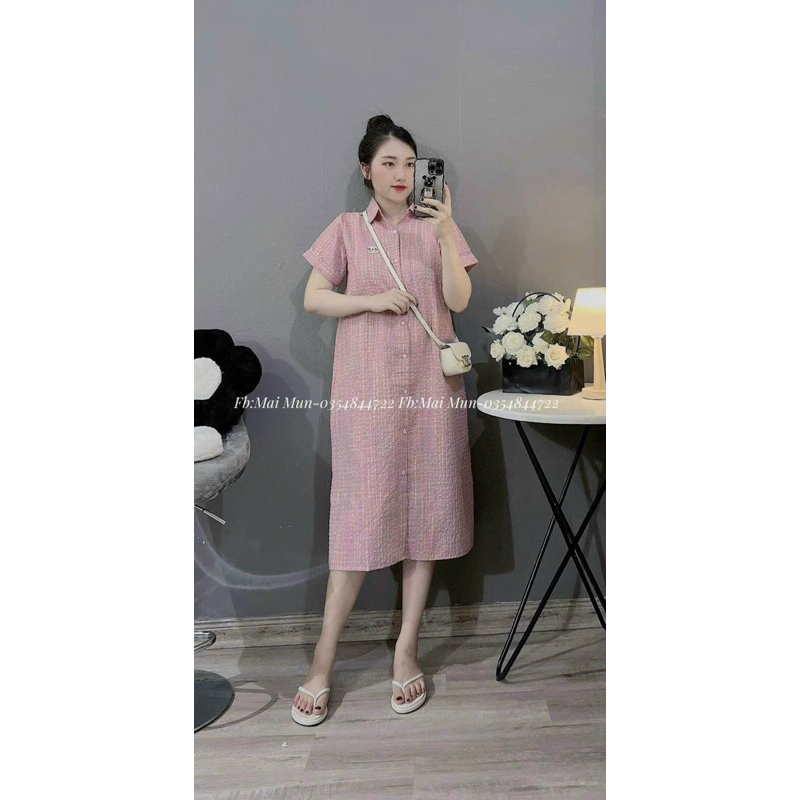 Váy bầu sơmi xuông dài