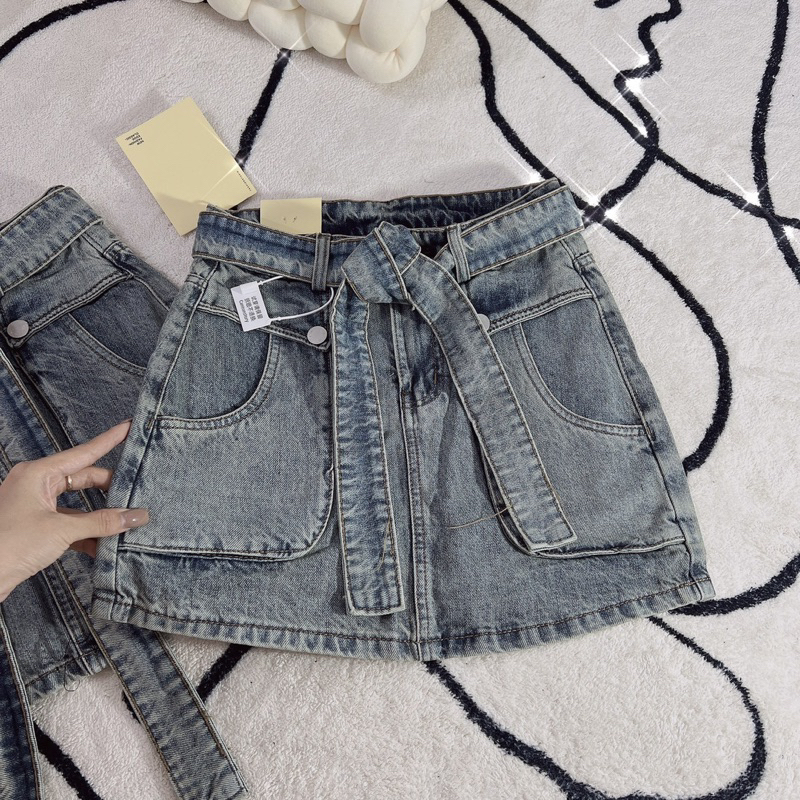 🎀CHÂN VÁYJEAN KÈM ĐAI SIÊU HOT - HÀNG VNXK.