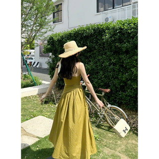 ĐẦM MIDI HAI DÂY KHOÉT EO