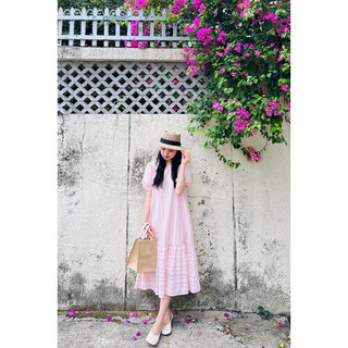 Đầm Lizy kẻ sọc hồng
