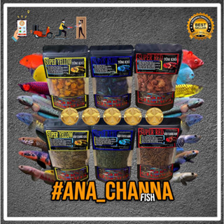 Tôm Khô Kích Màu - Thức Ăn Cá Lóc Hỗ Trợ Tăng Màu - BLUE - YELLOW - RED