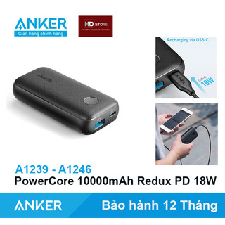 Sạc dự Phòng ANKER 10000mAh sạc nhanh 18W PD PowerCore Redux - A1239 A1246 HD Store
