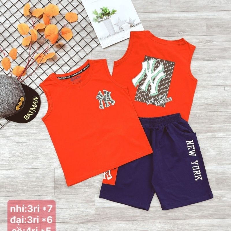 Bộ ba lỗ bé trai size đại cồ 40-60kg hàng chính phẩm chất cotton co dãn mát mịn