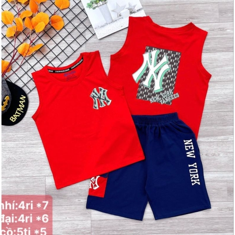 Bộ ba lỗ bé trai size đại cồ 40-60kg hàng chính phẩm chất cotton co dãn mát mịn