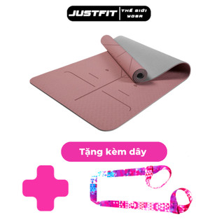  Thảm tập yoga JUSTFIT 8mm định tuyến, TPE 2 lớp chống trơn,trượt