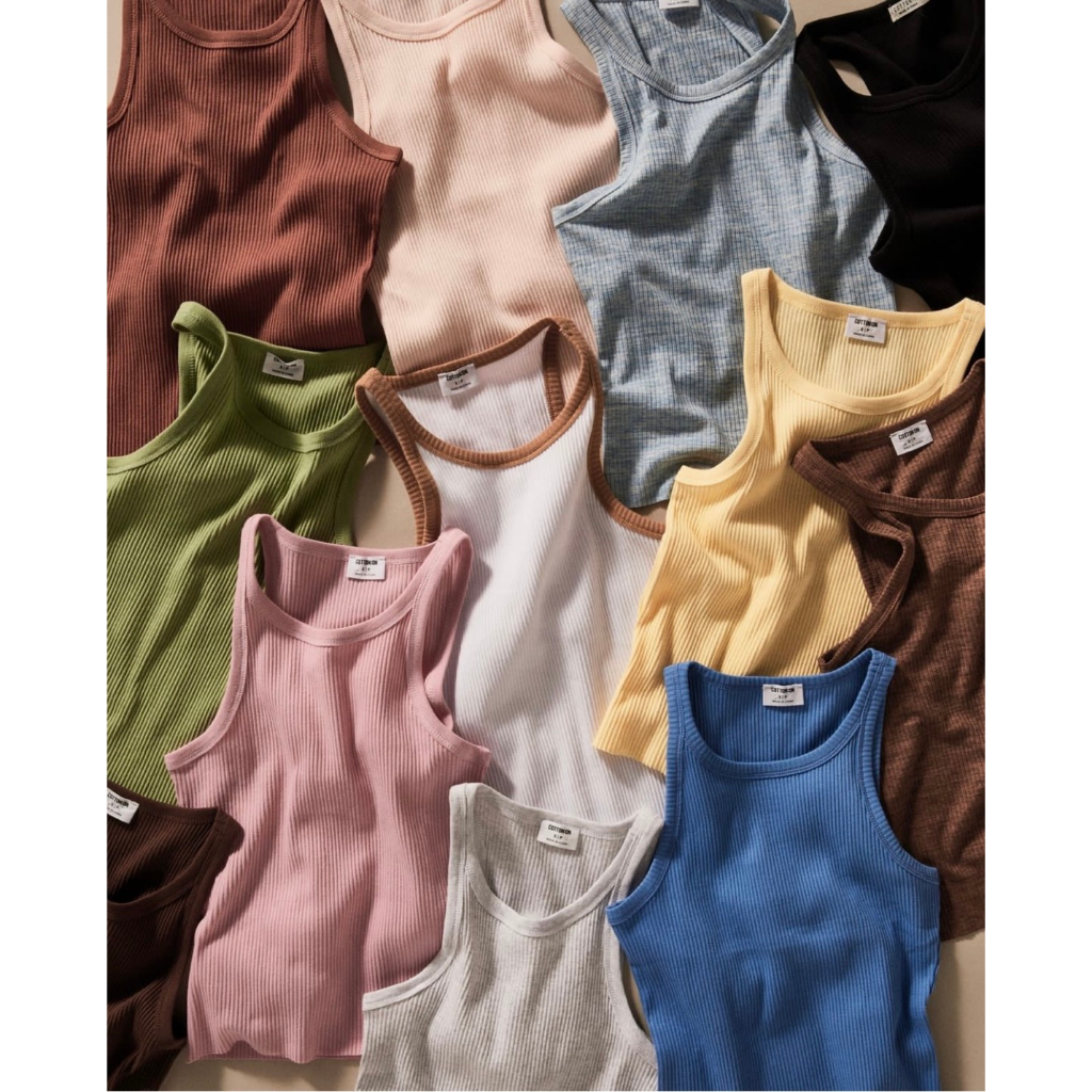 Áo thun ba lỗ cotton*on thun gân, thun dệt kim nữ, tank top nữ, hàng xuất xịn