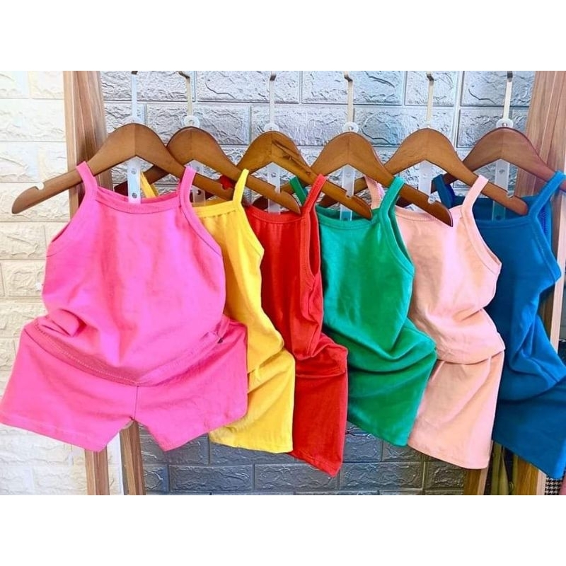 COMBO 5 BỘ HAI DÂY COTTON CHO BÉ GÁI 8-18KG (CÓ KIỂM TRA HÀNG)