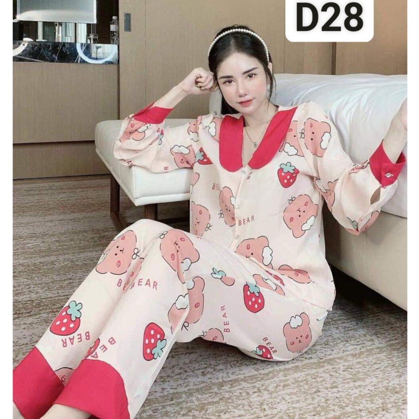 Bộ quần áo nữ pijama cỡ đại mặc nhà chất kate mềm cổ sen thoáng mát-shopthoitrang8888