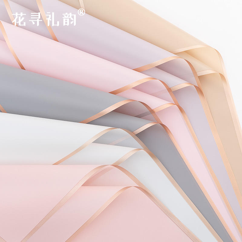 Giấy Gói Hoa Bóng Mờ Viền Đồng (sấp nguyên 20 Tờ)  Kt: 58 x 58cm