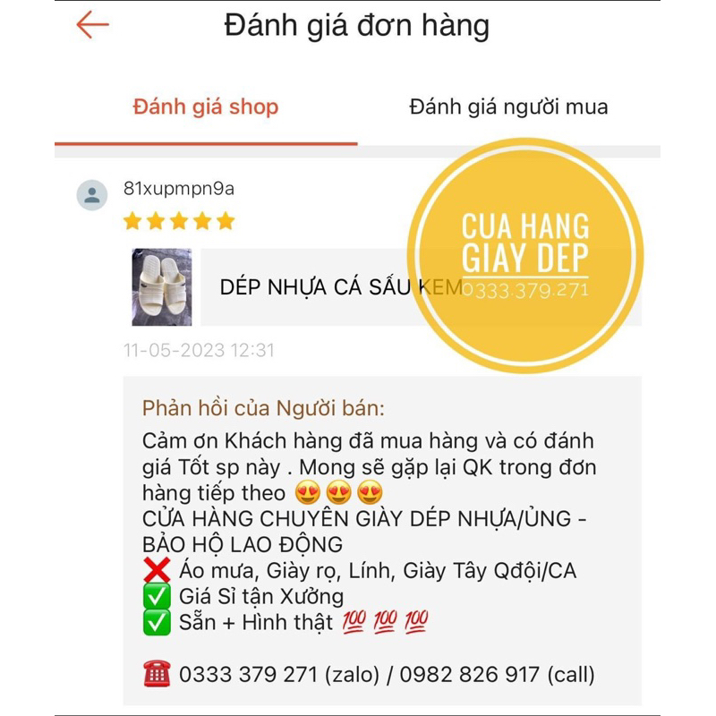 Dép Nhựa Cá Sấu Kem LOẠI 1